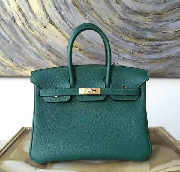 Best Imitation Hermes Birkin 25cm Togo Calfskin Bag Handstitched Gold Hardware, Malachite Z6 RS18117