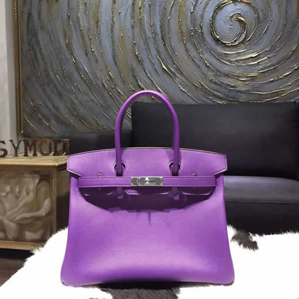 Quality Hermes Birkin 30cm Epsom Calfskin Original Leather Bag Handstitched Palladium Hardware, Crocus RS19765