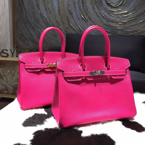 Best Replica Hermes Birkin 30cm Epsom Calfskin Bag Handstitched, Rose Tyrien E5 RS11766