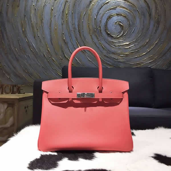 Hermes Birkin 30cm Epsom Calfskin Bag Handstitched Palladium Hardware, Flamingo I5 RS09991