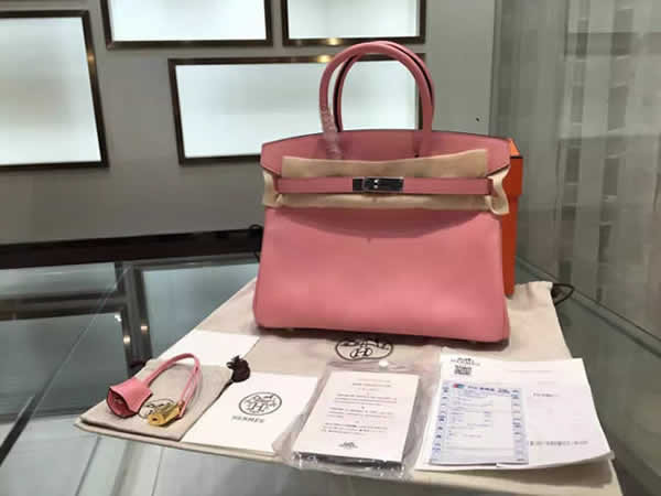 Hermes Birkin 30cm Epsom Leather Palladium Hardware High Quality, Rose Confetti RS06869