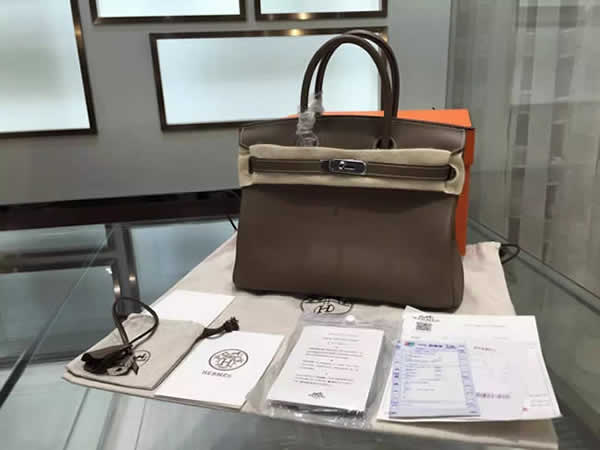 Hermes Birkin 30cm Epsom Leather Palladium Hardware High Quality, Etoupe RS01924