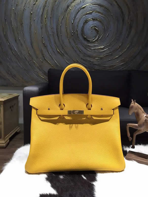 Imitation Hermes Birkin 35cm Togo Calfskin Bag Handstitched Palladium Hardware, Soleil 9H RS06228