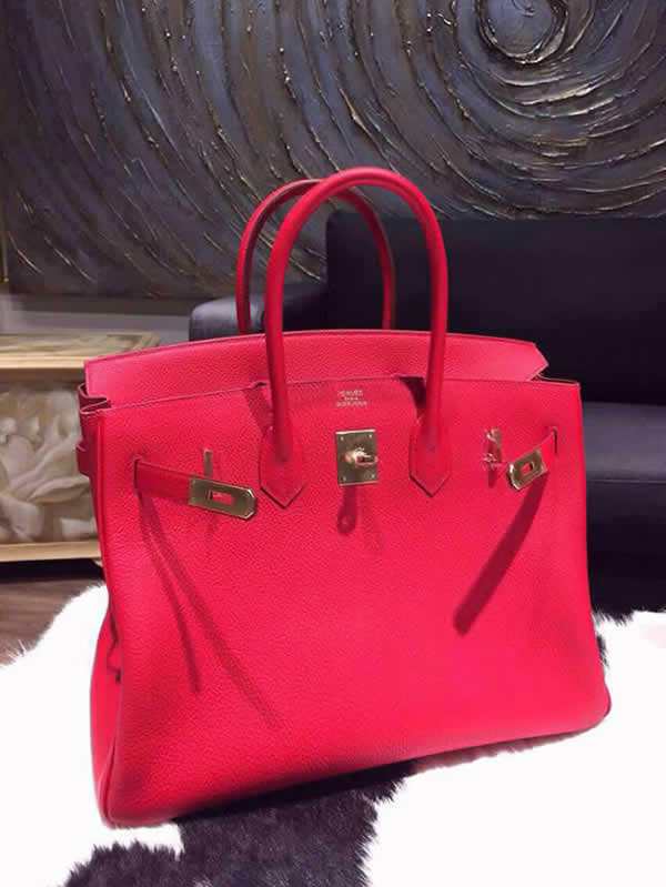 Hermes Birkin 35cm Togo Hand Stitched Bag Gold Hardware, Rouge Casaque Q5 RS12100