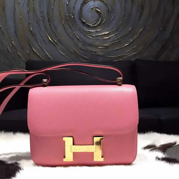 High Quality Imitation Hermes Constance 23cm Epsom Calfskin Original Leather Handstitched Gold Hardware, Rose Confetti 1Q RS06003