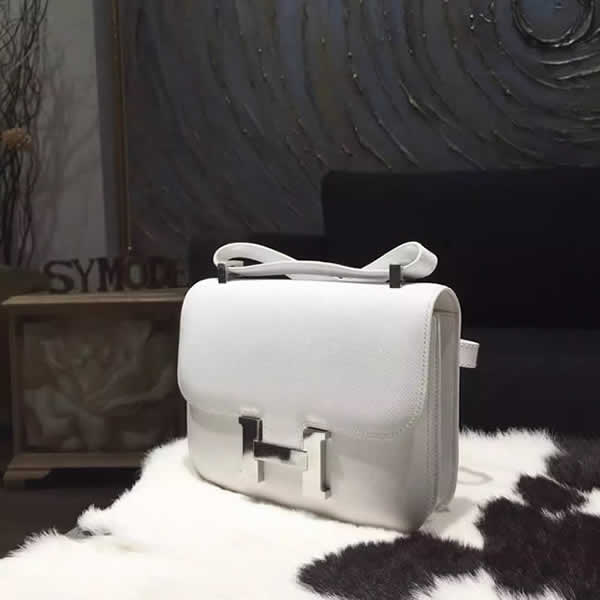 Quality Hermes Constance 23cm Epsom Calfskin Original Leather Handstitched, Blanc RS19181