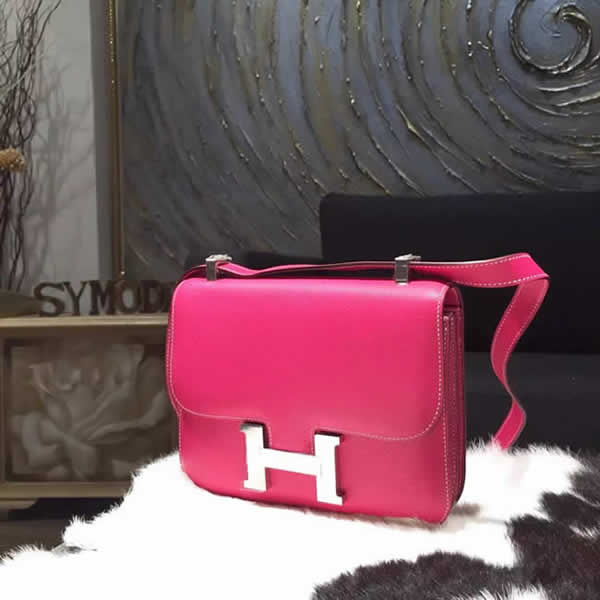 Hermes Constance 23cm Epsom Calfskin Original Leather Handstitched Palladium Hardware, Rose Tyrien E5 RS05339