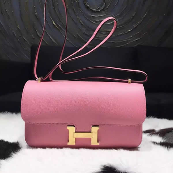 Hermes Constance Elan 26cm Epsom Calfskin Original Leather Hand Stitched Gold Hardware, Rose Confetti 1Q RS05772