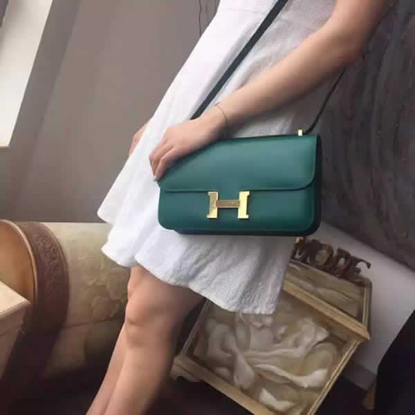 Hermes Constance Elan 26cm Epsom Calfskin Handstitched Palladium Hardware, Malachite Z6 RS01960