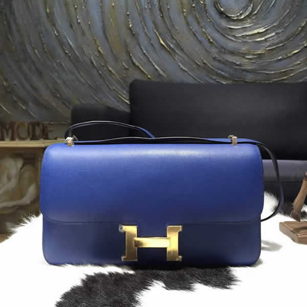 Best Quality Hermes Constance Elan 26cm Swift Calfskin Handstitched Palladium Hardware, Blue Electric 7T RS04884