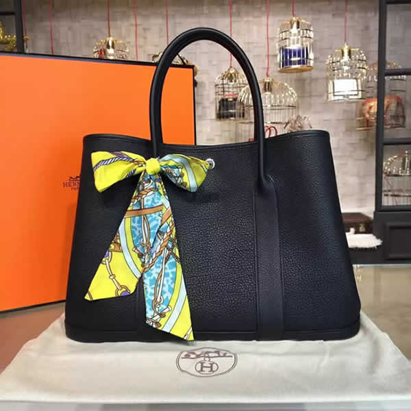 Hermes Garden Party 36cm Togo Calfskin Leather Palladium Hardware High Quality, Black RS20479