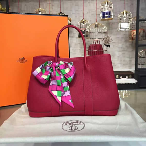 Hermes Garden Party 30cm Togo Calfskin Leather Palladium Hardware High Quality, Rouge Casaque RS02812