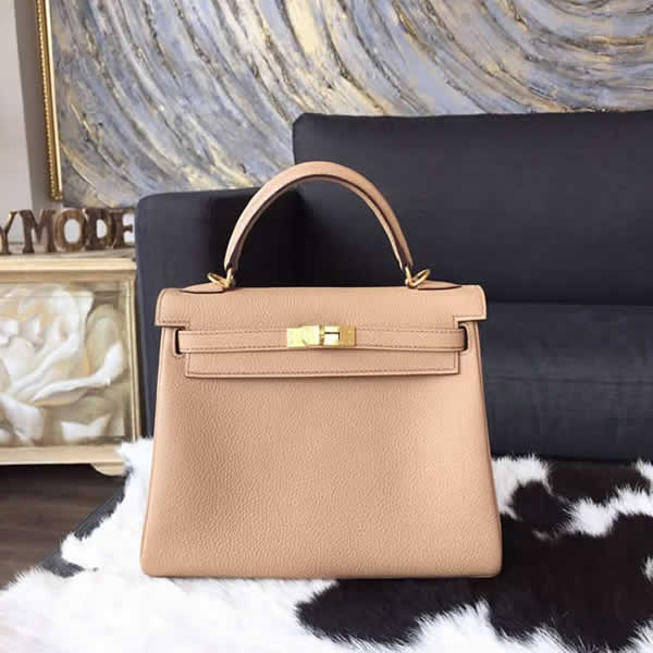 Hermes Kelly 25cm Togo Calfskin Bag Handstitched Gold Hardware, Tabac Camel CK24 RS02921