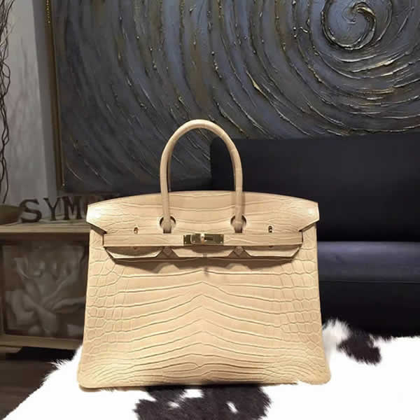 Hermes Matte Alligator Crocodile Birkin 35cm Gold Hardware Handstitched, Poussiere 1C RS02131