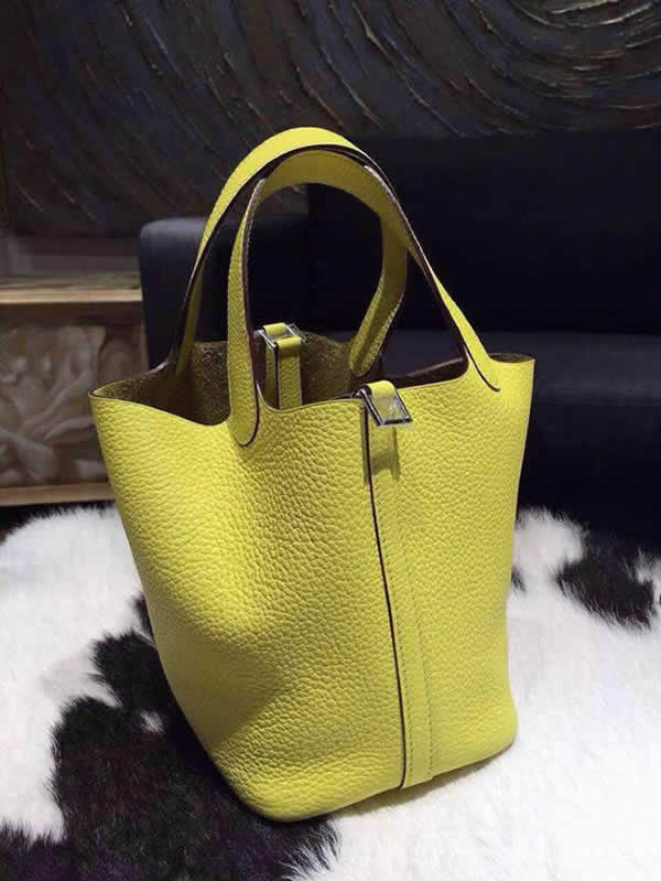 Hermes Picotin Lock Bag 18cm/22cm Taurillon Clemence Palladium Hardware Hand Stitched, Soleil 9H RS01111