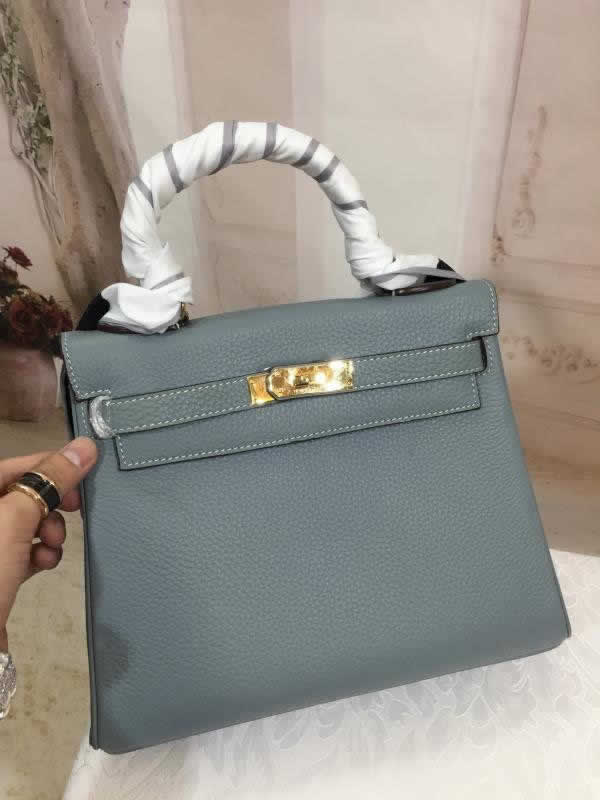 Hermes Kelly 32cm Bag Sellier Rigide Epsom Calfskin Palladium Golden hardware, Blue Atoll 3P RS201711