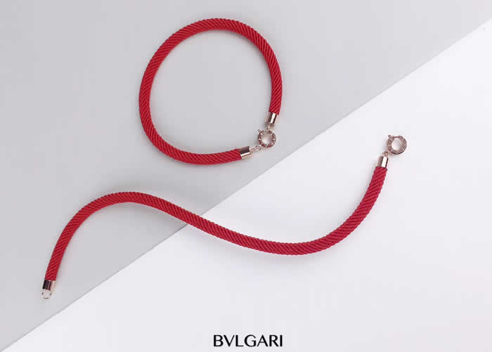 Fake Fashion Bulgari Red Rope Bracelet Bvlgari Jewelry With High Quality