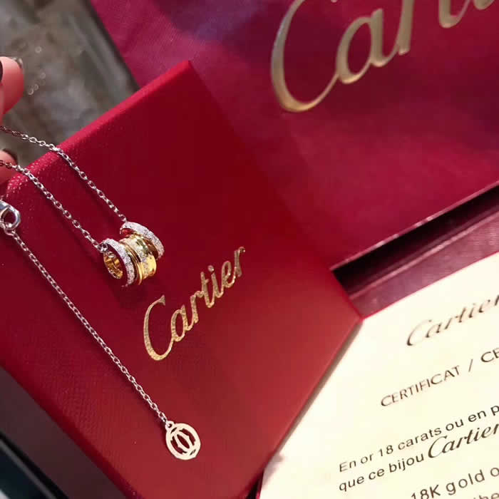 Gold Color Chain Chokers Cartier Necklace Fashion Round Geometric Pendant Jewelry for Women Accessories Wholesale 