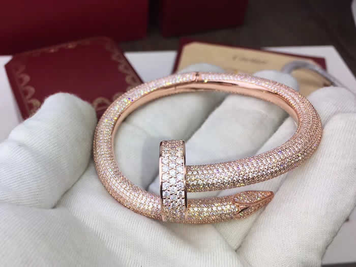 Hot Sale Cartier Full Diamond Nail Bracelet Luxury Juste Un Clou Series Jewelry
