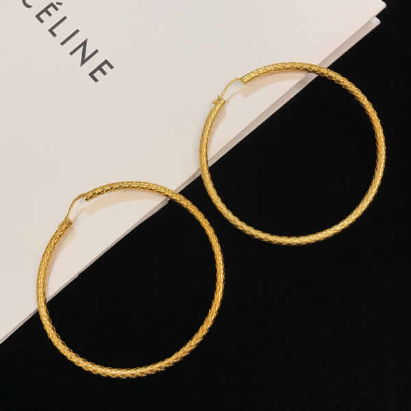 Celine Earrings Circle Round Hoop Earrings For Women Men Fashion Simple Jewelry