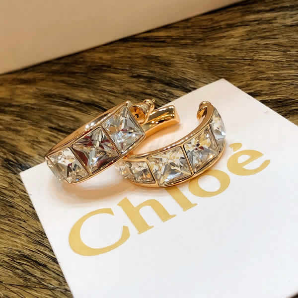 Chloe Square Diamond Small Hoop Earrings Crystal Jewelry