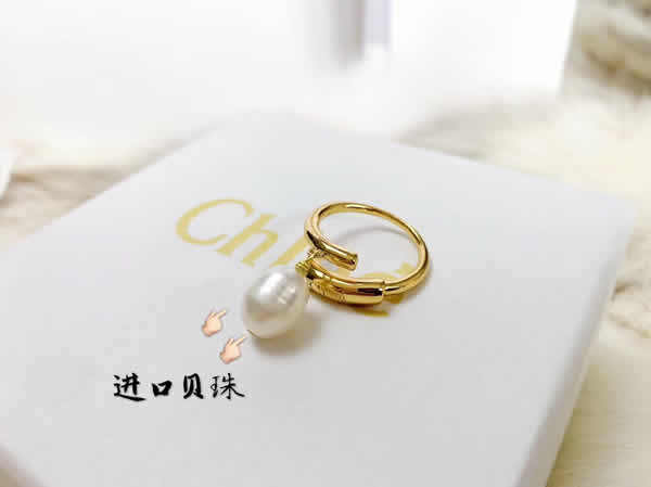 Wholesale Fake Chloe Pearl Ring Brass Fashion Jewelry