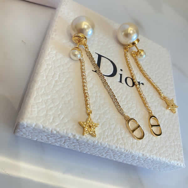 Replica Cheap Dior New Pearl Earrings With Diamonds