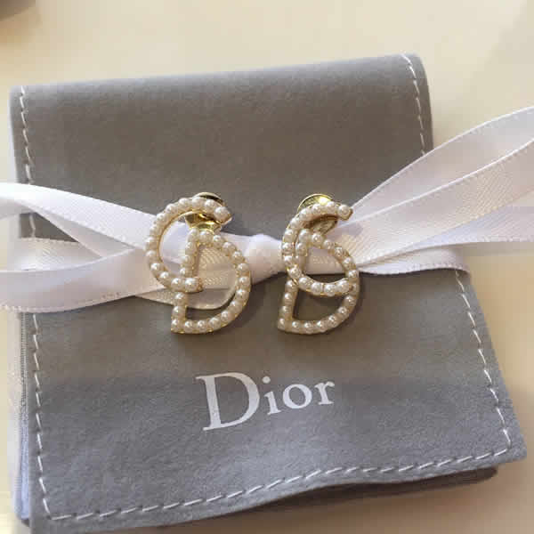 Wholesale Fake Dior Classic CD Pearl Stud Earrings