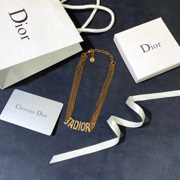 Fake Discount Dior Latest Crystal Diamond Jadior Necklace