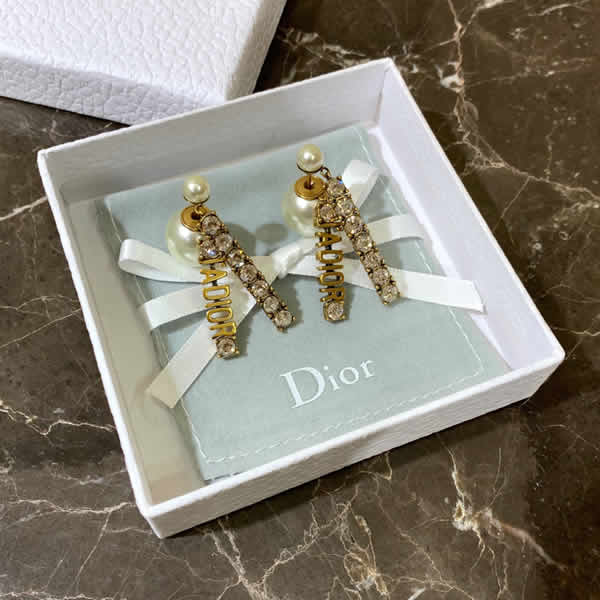 Dior Autumn And Winter New Earrings Ja Dior And Vintage Brass With Swarovski Crystals
