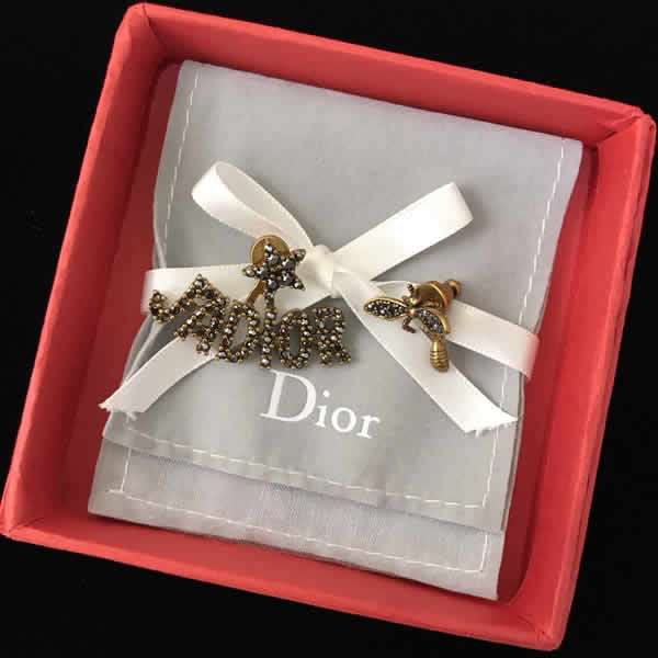 Dior New Jadior Letter Star Bee Element Earrings