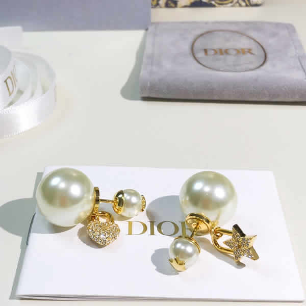 Fake Dior Pearl Swarovski Swarovski Crystal Stud Earrings