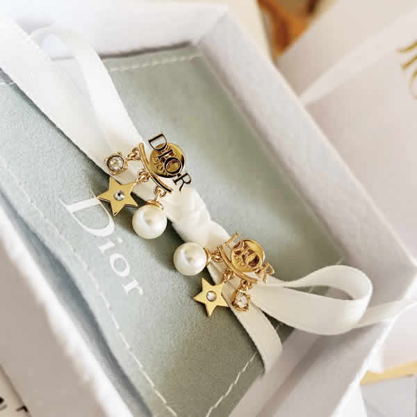 Fake Dior New Earrings Pentagram Star Crystal Letter Jewelry
