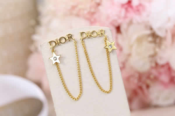 Fashion Fake Dior Swarovski Pearl Chain Earrings