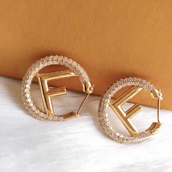 Wholesale Fendi Autumn And Winter New Full Diamond Earrings
