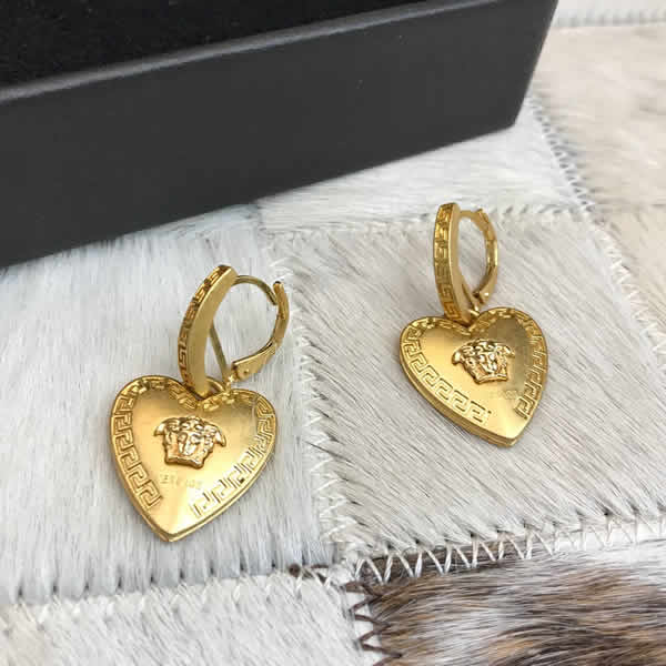 Versace Gold Love Head Earrings Simple Jewelry Outlet