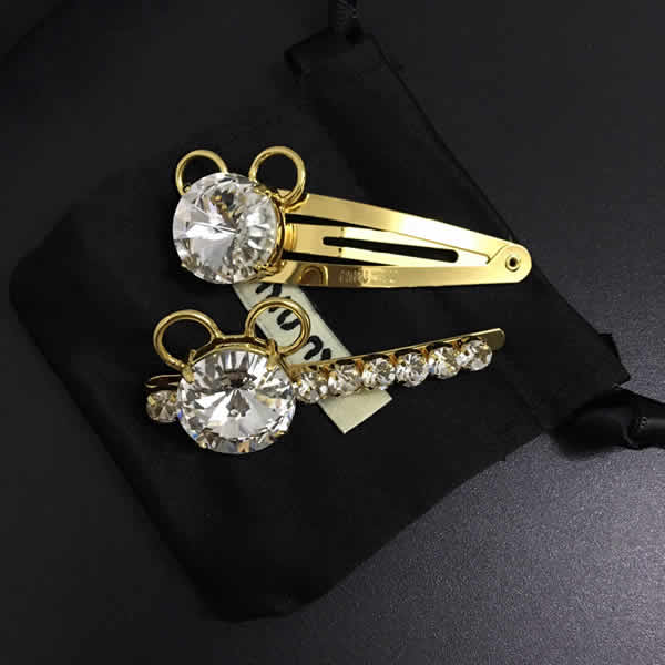 Miu Miu New Swarovski Crystal Mickey Hair Clip For Sale