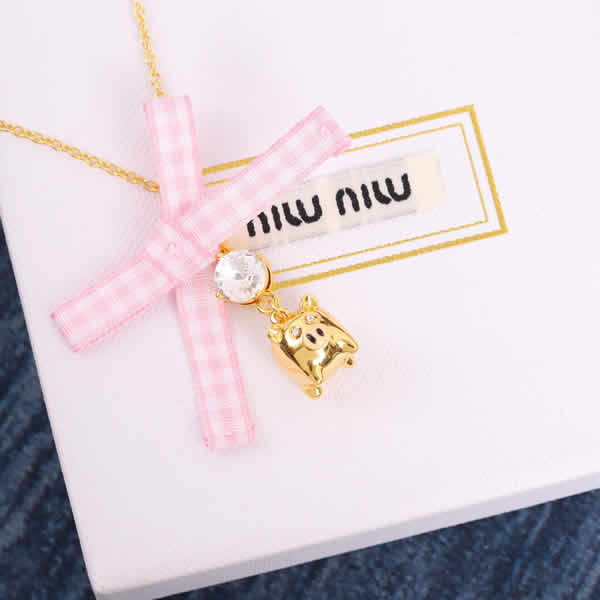 Wholesale Fake Discount New Miu Miu Bow Necklace