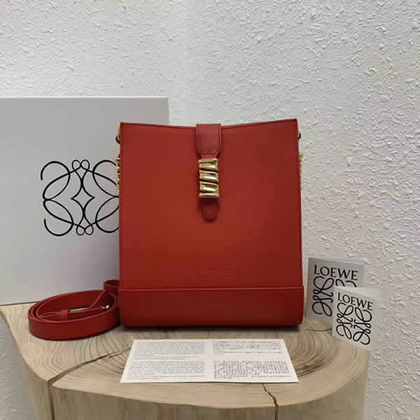 Replica Fashion Loewe Red Vintage Retro Style Bucket Bag