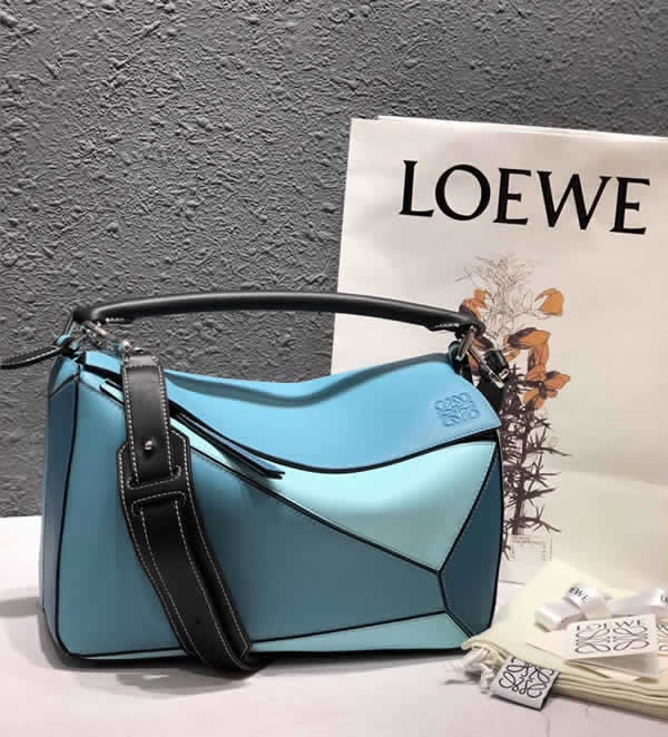New Loewe Puzzle Blue Tote Crossbody Shoulder Bag 061608