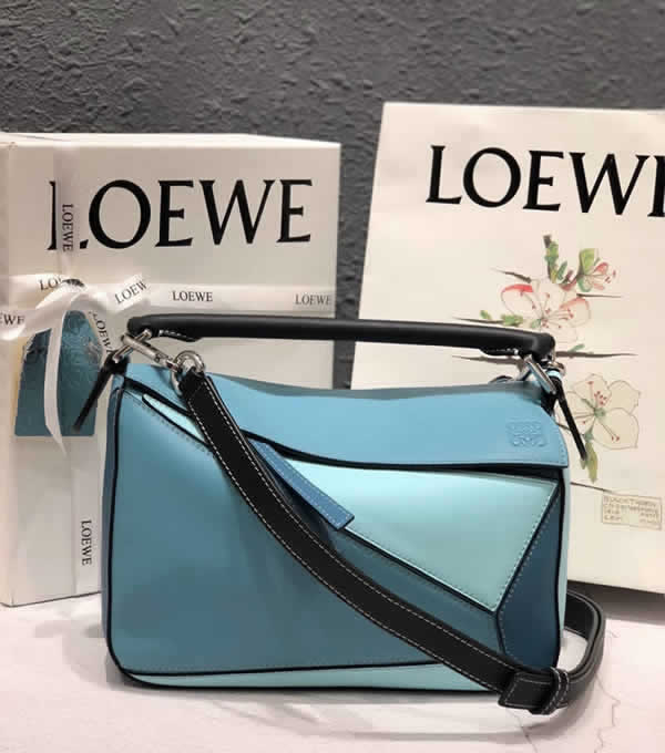 2019 Cheap Loewe Puzzle Blue Tote Crossbody Shoulder Bag 061609