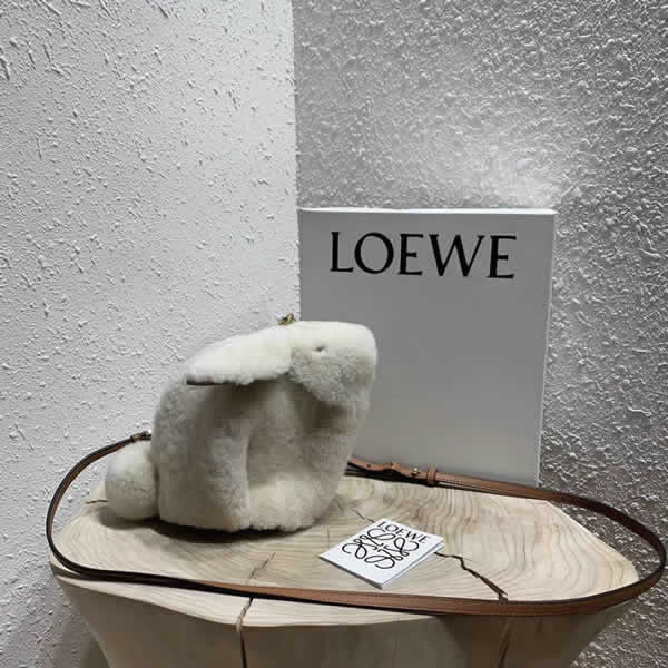 Loewe Fashion Cashmere Bunny White Clutch Bag Shoulder Bag
