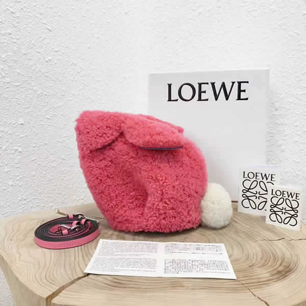 Loewe Fashion Cashmere Bunny Pink Clutch Bag Shoulder Bag