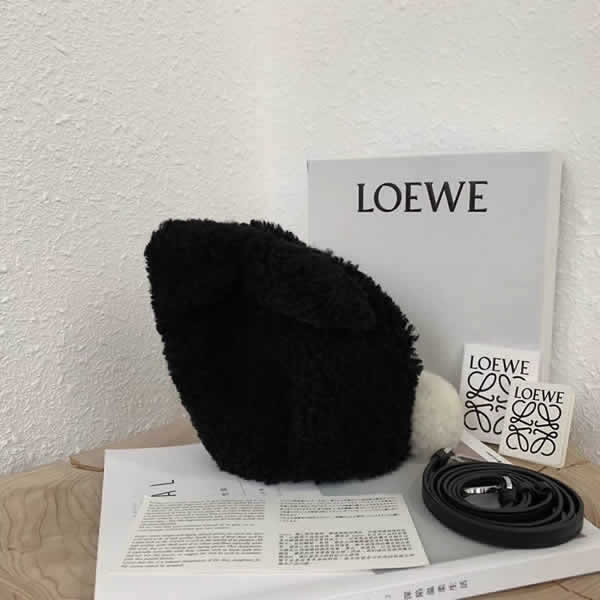 Loewe Fashion Cashmere Bunny Black Clutch Bag Shoulder Bag
