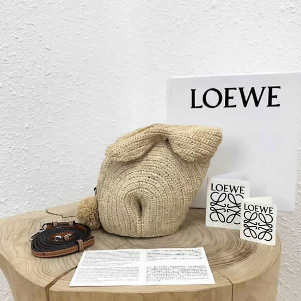 2019 New Loewe Cashmere Bunny KhakiOrange Clutch Bag Shoulder Bag
