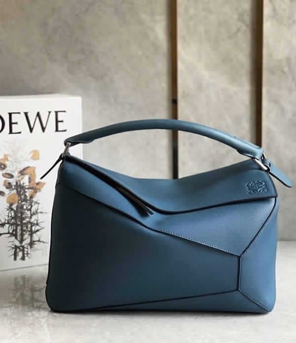 Fake Loewe Men Blue Geometric Puzzle Bags Shoulder Crossbody Bag