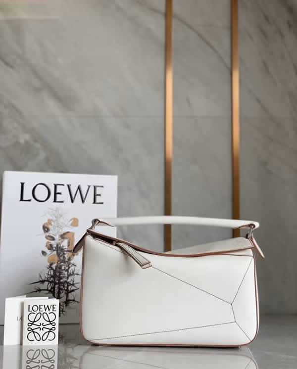 Replica New Loewe White Puzzle Bag One Shoulder Crossbody Bag