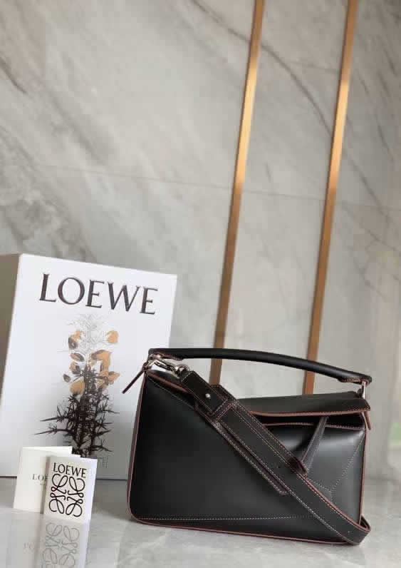 Replica New Loewe Black Puzzle Bag One Shoulder Crossbody Bag