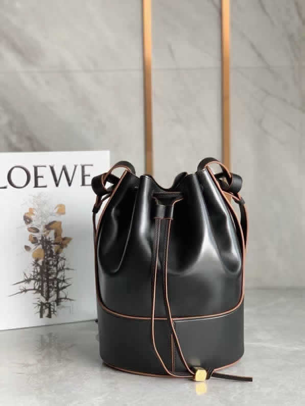 Fake Loewe Black Balloon Bucket Bag Fashion One-Shoulder Messenger Bag