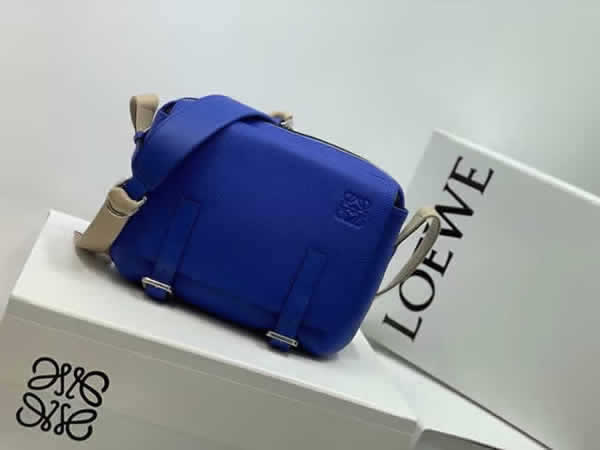 Fake Loewe Blue Military Messenger Classic One-Shoulder Messenger Bag